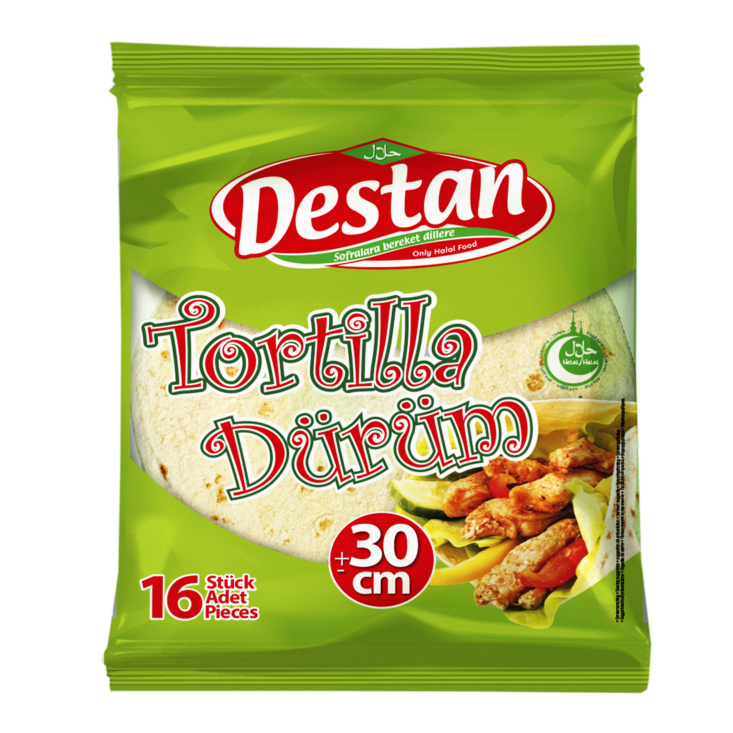 DESTAN TORTILLA 30CM 16KPL 1280G