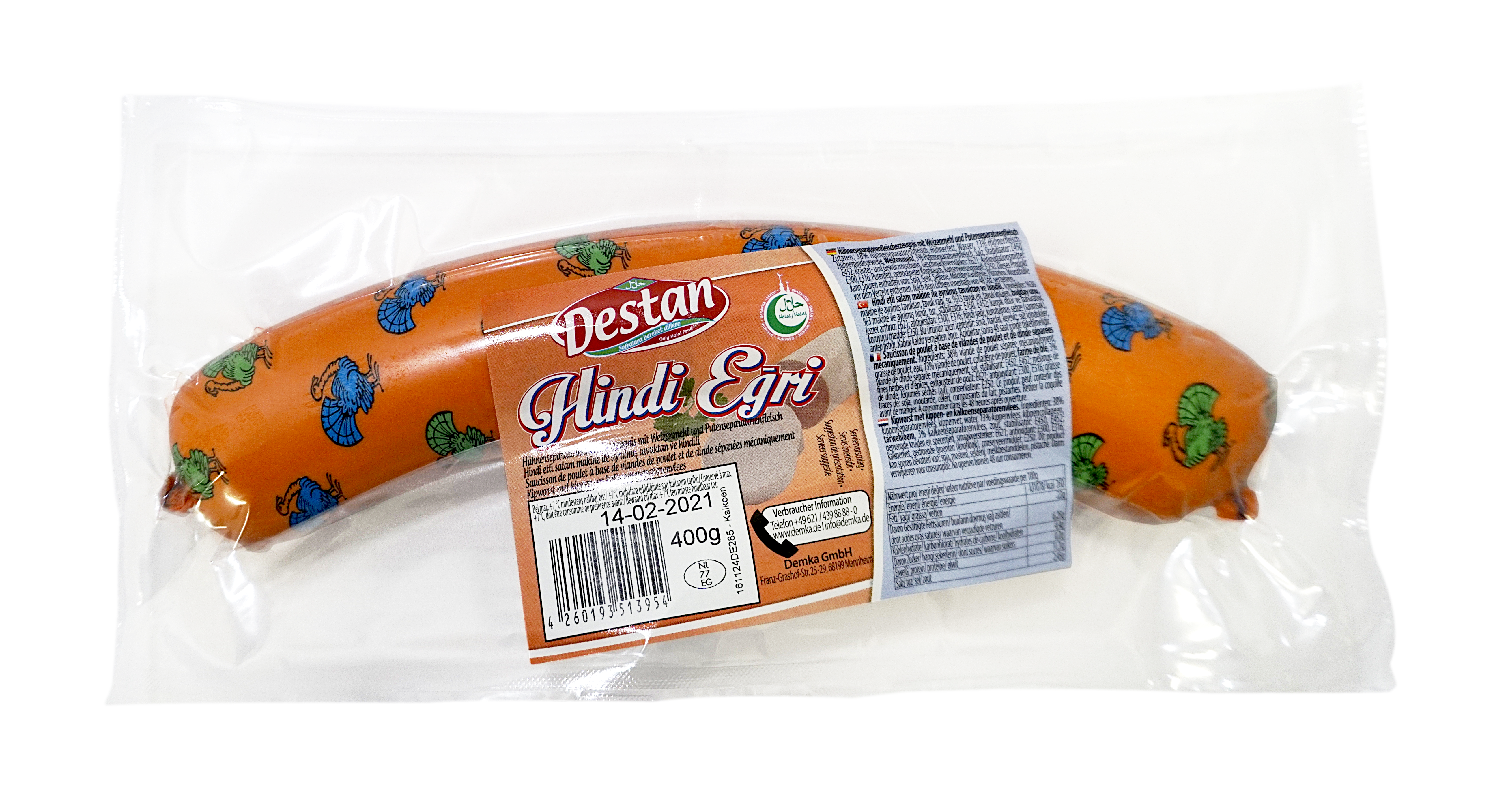 DESTAN CHICKEN TURKEY SALAMI 400G EGRI