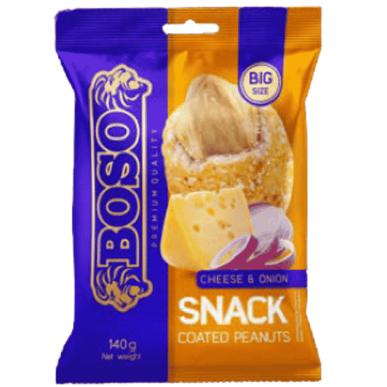BOSO SNACK COATED PEANUTS CHEESE ONION 140G