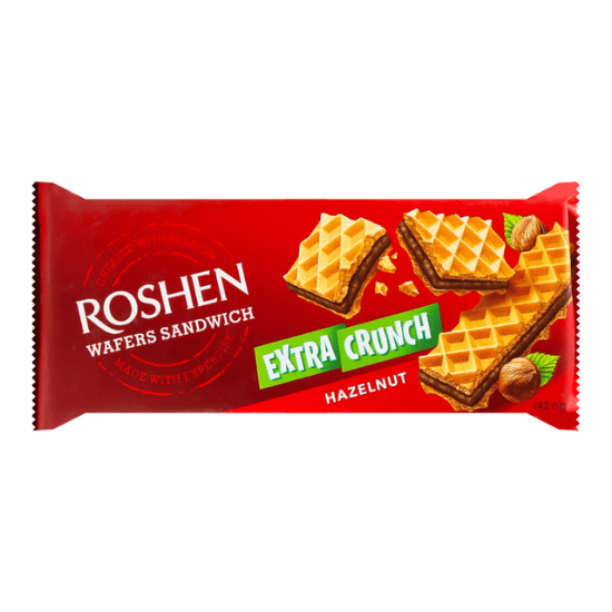 ROSHEN WAFERS SANDWICH CRUNCH HAZELNUT 142G
