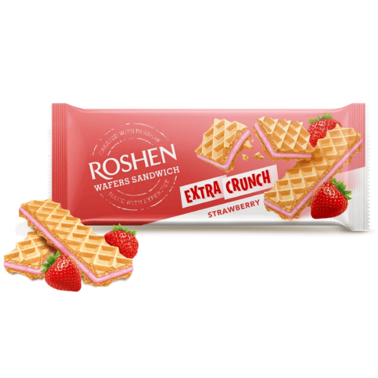 ROSHEN WAFERS SANDWICH CRUNCH STRAWBERRY 142G