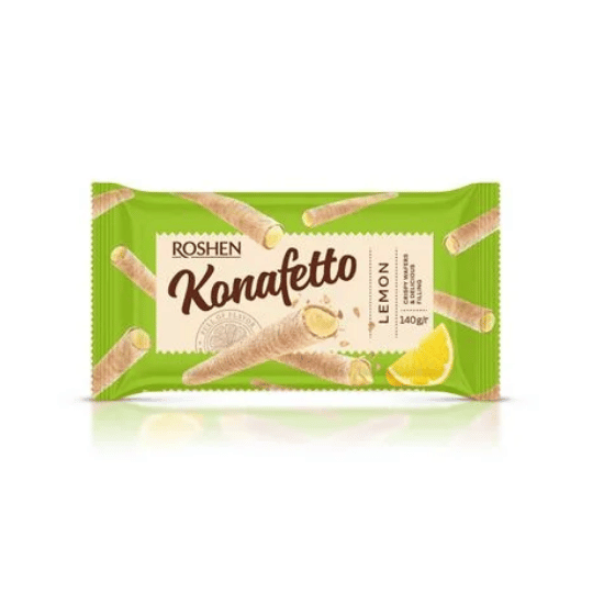 ROSHEN KONAFETTO WAFER ROLLS LEMON 140G