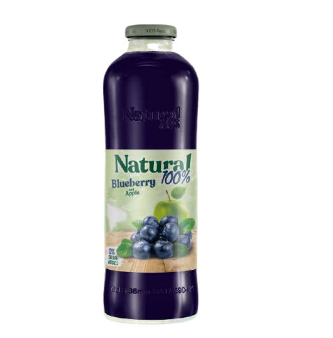 NATURAL APPLE BLUEBERRY JUICE 100% 750ML