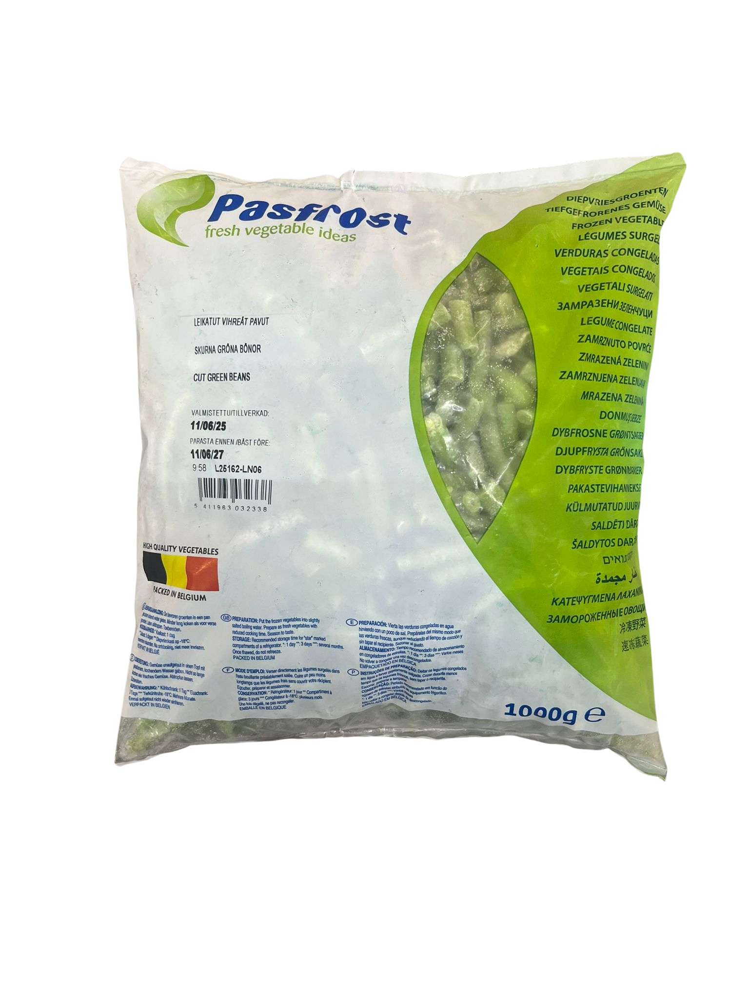 PASFROST CUT GREEN BEANS 1KG