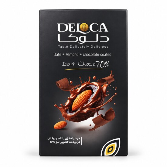DELOCA DATE ALMOND DARK CHOCOLATE 250G