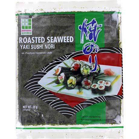JHFOODS SEAWEED ROASTED YAKI SUSHI NORI GREEN 28G